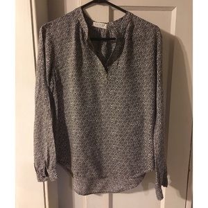 Velvet animal print v-neck blouse